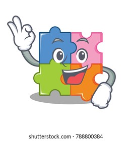 Okay puzzle character cartoon style