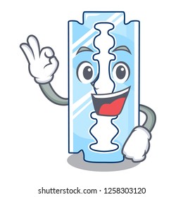 Okay razor blade a on shape cartoon