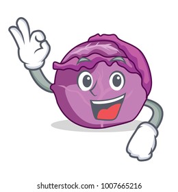 Okay red cabbage character cartoon