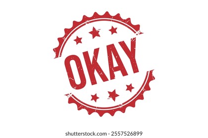 OKAY red rubber stamp vector design.