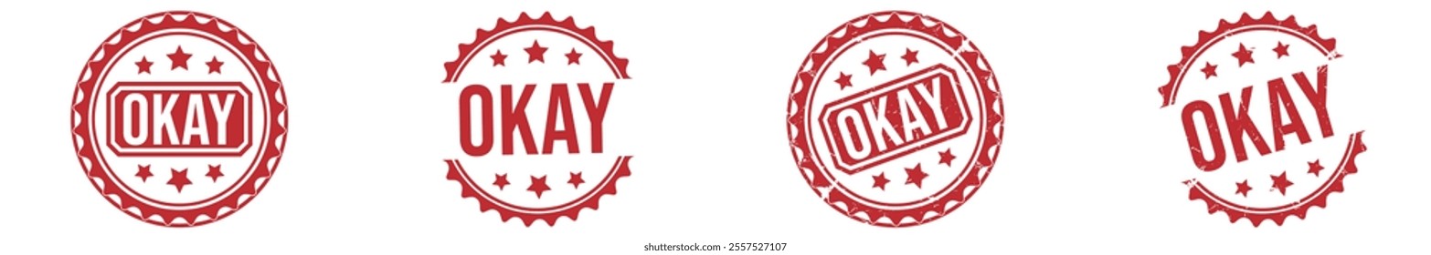 OKAY red rubber stamp vector design.