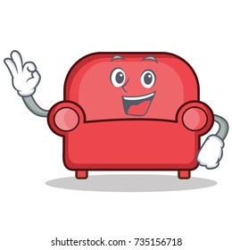 Okay red sofa character cartoon