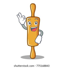 Okay rolling pin character cartoon
