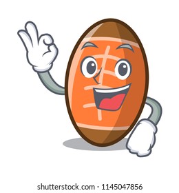 Okay rugby ball character cartoon