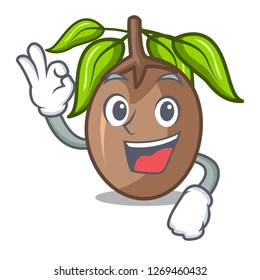 Okay sapodilla fruit isolated on the mascot
