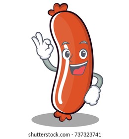 Okay sausage character cartoon style