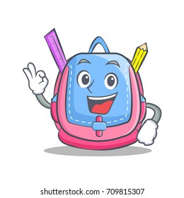 Okay school bag character cartoon