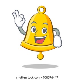 Okay school bell character cartoon