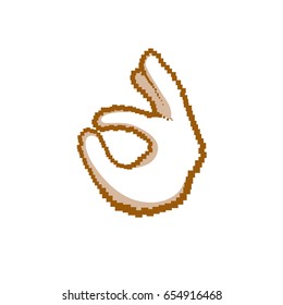 Okay Sign Hand Gesture People Emotion Icon Vector Illustration
