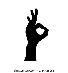 Okay sign outline vector icon. Hand gesture element. Flat simple line design illustration.