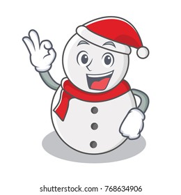 Okay snowman character cartoon style