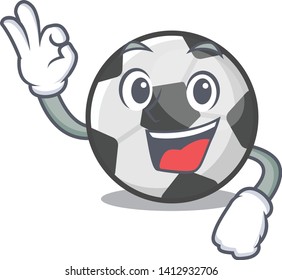 Okay soccer ball isolated with the mascot