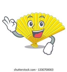 Okay souvenir folding fan in character shape