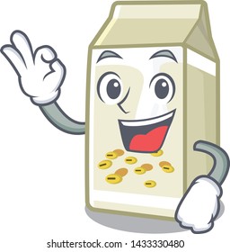 Okay soy milk isolated with the character