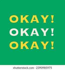 Okay Square Badge Vector Illustration