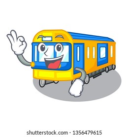 Okay subway train toys in shape mascot