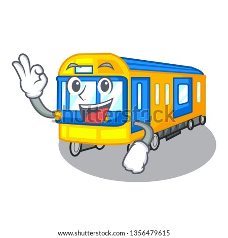 Okay subway train toys in shape mascot