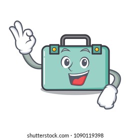 Okay suitcase character cartoon style