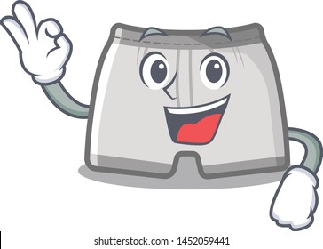 Okay swimming trunks isolated with the mascot