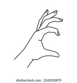Okay symbol hand gesture, isolated fingers forming circle, abstract line icon. Vector illustration of assurance of agreement or consensus. Satisfaction or accordance sign nonverbal communication