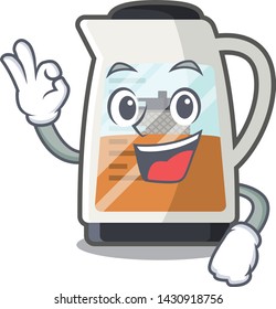 Okay tea maker in the cartoon shape