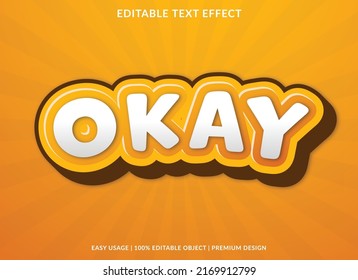 okay text effect template with abstract style use for business logo and brand