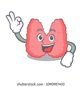 Okay thyroid character cartoon style