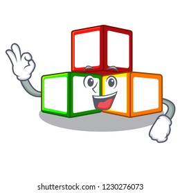 Okay toy blocks cube blank cartoon wooden