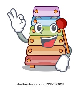 Okay toy xylophone on cartoon childrens instrument