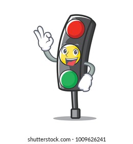 Okay traffic light character cartoon