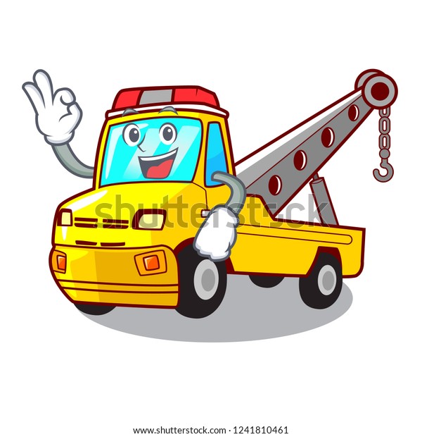 Okay truck tow the\
vehicle with mascot