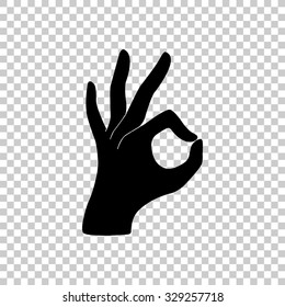 okay vector icon - black illustration