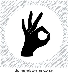 Okay vector icon - black  illustration