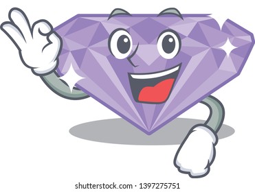 Okay violet diamond isolated with the character