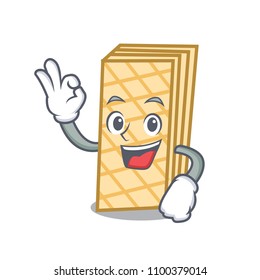 Okay waffle character cartoon style