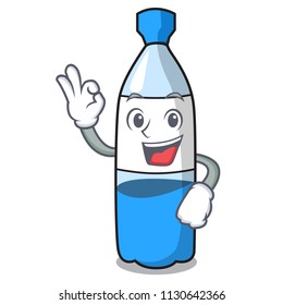 Okay water bottle character cartoon vector illustration