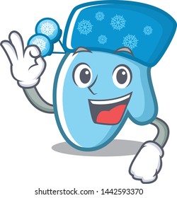 Okay winter gloves isolated in the mascot