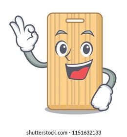 Okay wooden cutting board character cartoon