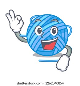 Okay wool balls isolated on a mascot