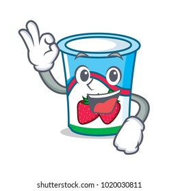 Okay yogurt character cartoon style