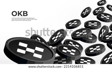 OKB cryptocurrency concept banner background.