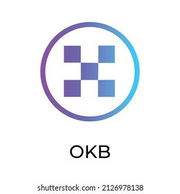 OKB Cryptocurrency token icon. OKB token symbol. Cryptocurrency vector icon. Flat Vector illustration - Vector