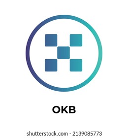 OKB Cryptocurrency token icon. OKB token symbol. Cryptocurrency vector icon. Flat Vector illustration - Vector