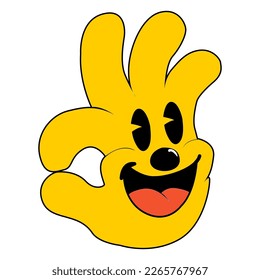 OKE Finger Patch V54 Patch Streetwear, Urban Design Yellow and Black Colors Patch Commercial Use