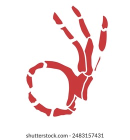 oke sign base on skull hand