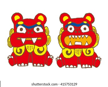 Okinawa house of guardian angel "Shisa"