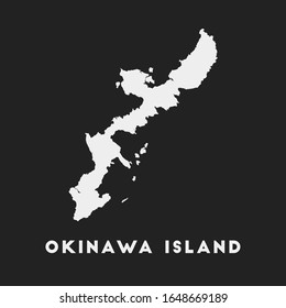 Okinawa Island icon. Map on dark background. Stylish Okinawa Island map with name. Vector illustration.