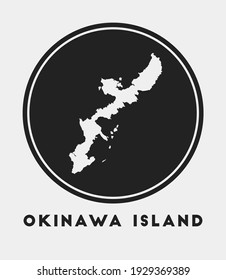 Okinawa Island icon. Round logo with map and title. Stylish Okinawa Island badge with map. Vector illustration.