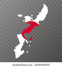 Okinawa island map. Vector illustration