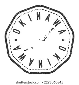 Okinawa, Japan Map Stamp Retro Postmark. Silhouette Postal Passport. Seal Round Vector Icon. Badge Vintage Postage Design.